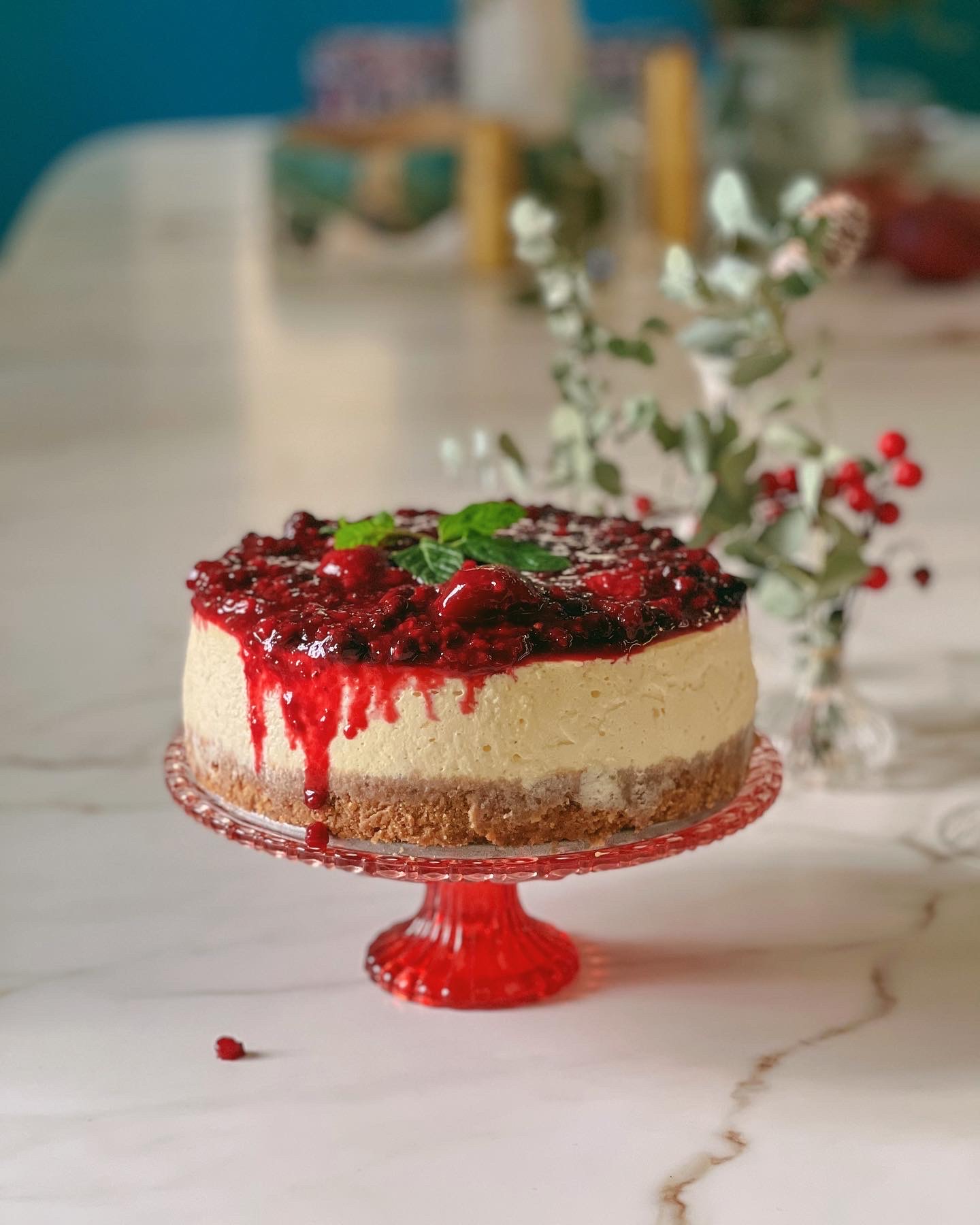 Traditional Raspberry Cheesecake