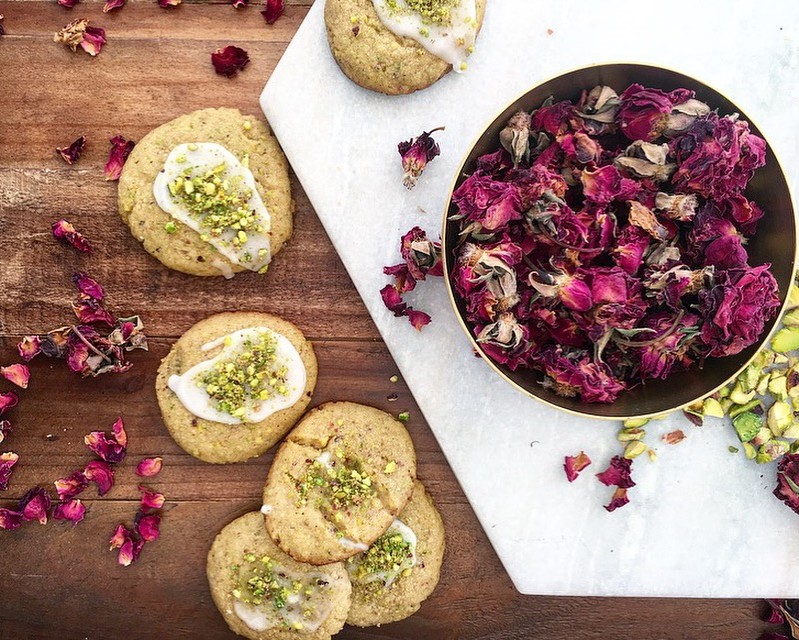 Rose Water and Pistachio Cookies